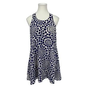 Alice + Olivia Silk Mini Dress Polka Dot Blue White‎ Racerback Small